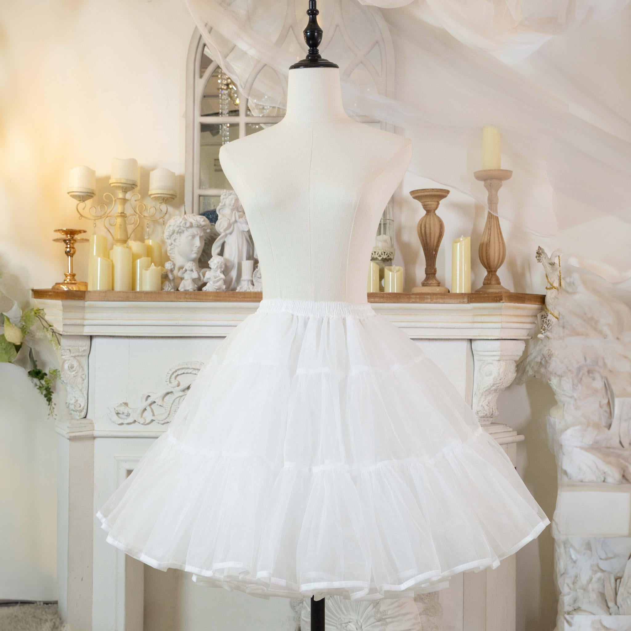 Noloria by 42Lolita - Medium-High Volume Lolita White Puffy Petticoat, 17.7" (45 CM) One Size