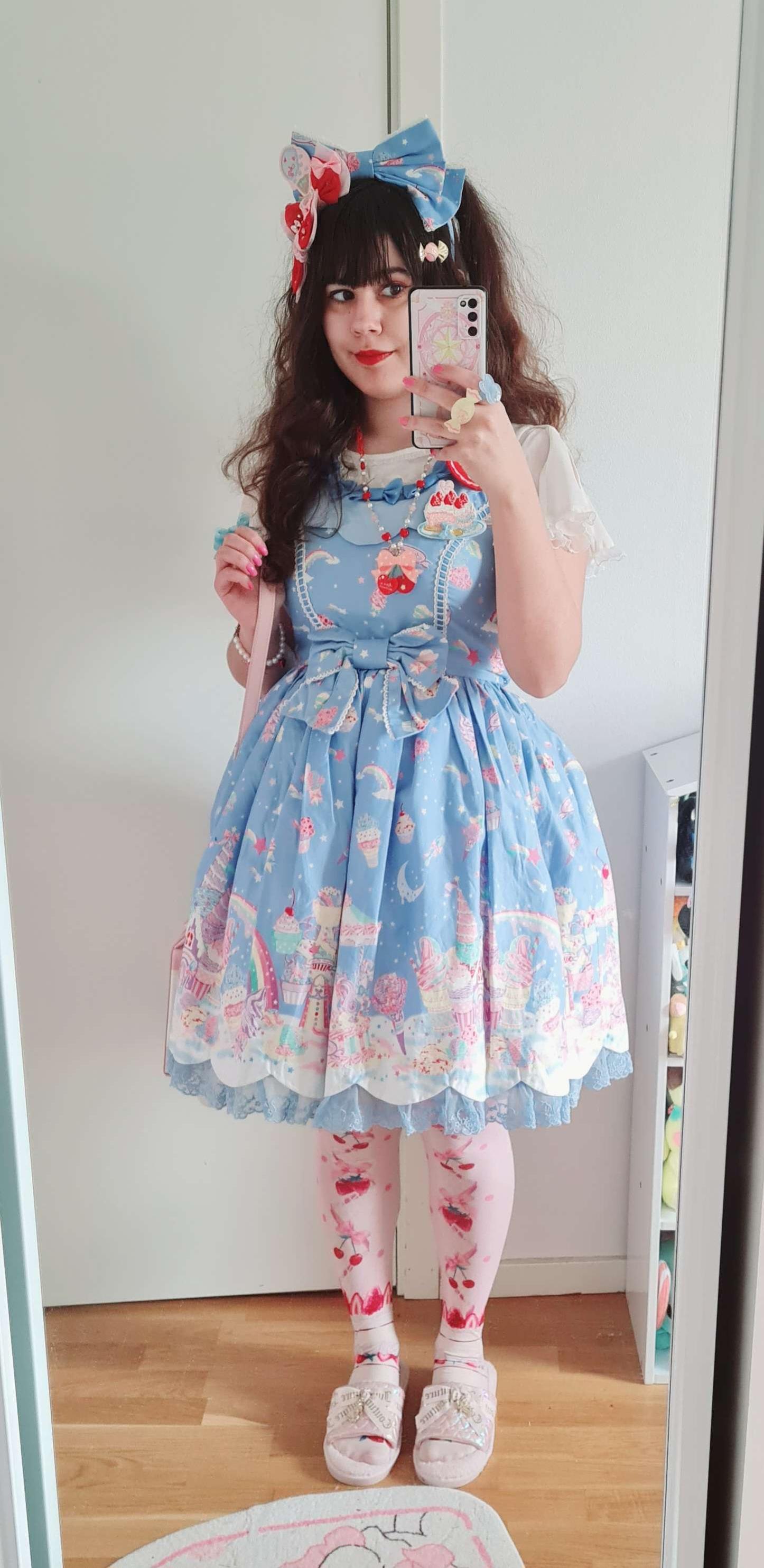 Aurora&Ariel - Rainbow Colorful Lolita Petticoat | 17" (43cm), Cotton Lining