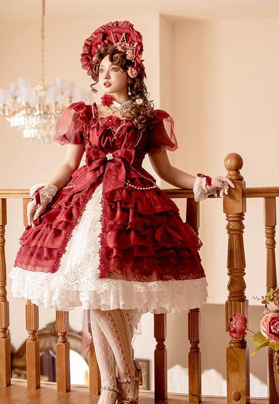 Waltz - Classic Lolita Plus-size OP Dress, Front Opening