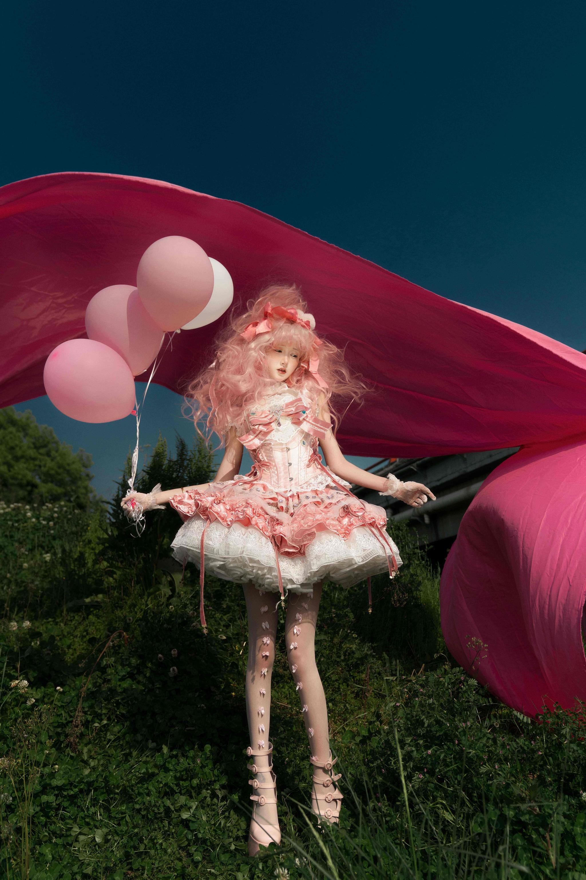 Dream Nuclear Island - Dream Nuclear Bubbles - Pink Sweet Lolita Corset & Tiered SK