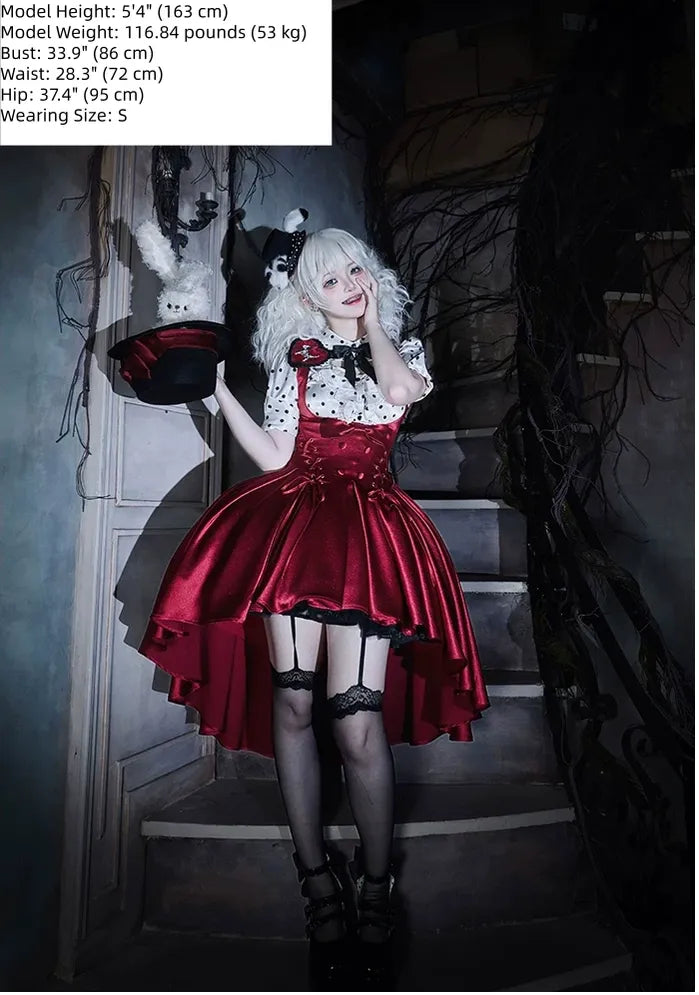 Dalmatian - Gothic Lolita Bust-supporting JSK Dress, High-low Hem 45605:855132