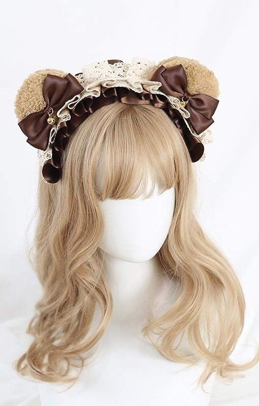 Xiaogui - Sweet Lolita KC With Bear Ear and Removable Bell Brown Bear Ears (Brown Bow)
