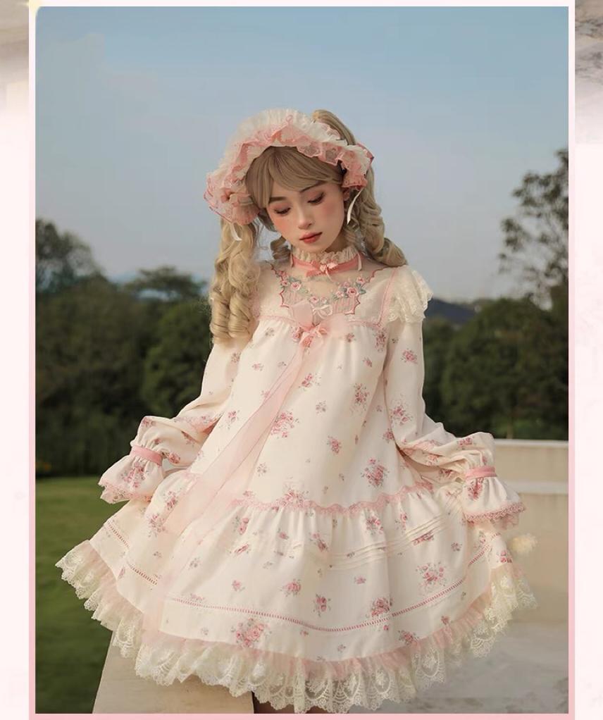 Mademoiselle Pearl~Rose Garden~Elegant Lolita Dress Bridal Floral Dress 29098:396430