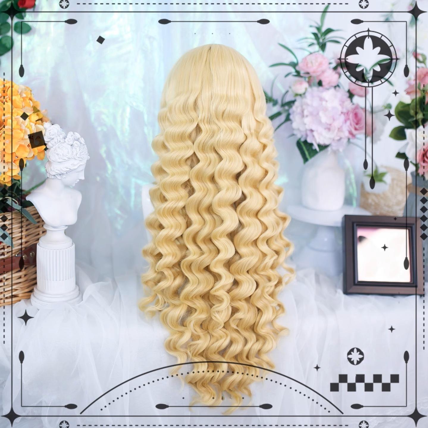 Dalao Home - Fluffy Cloud - Sweet Lolita Long Curly Wigs, Roman Curls Light Blonde