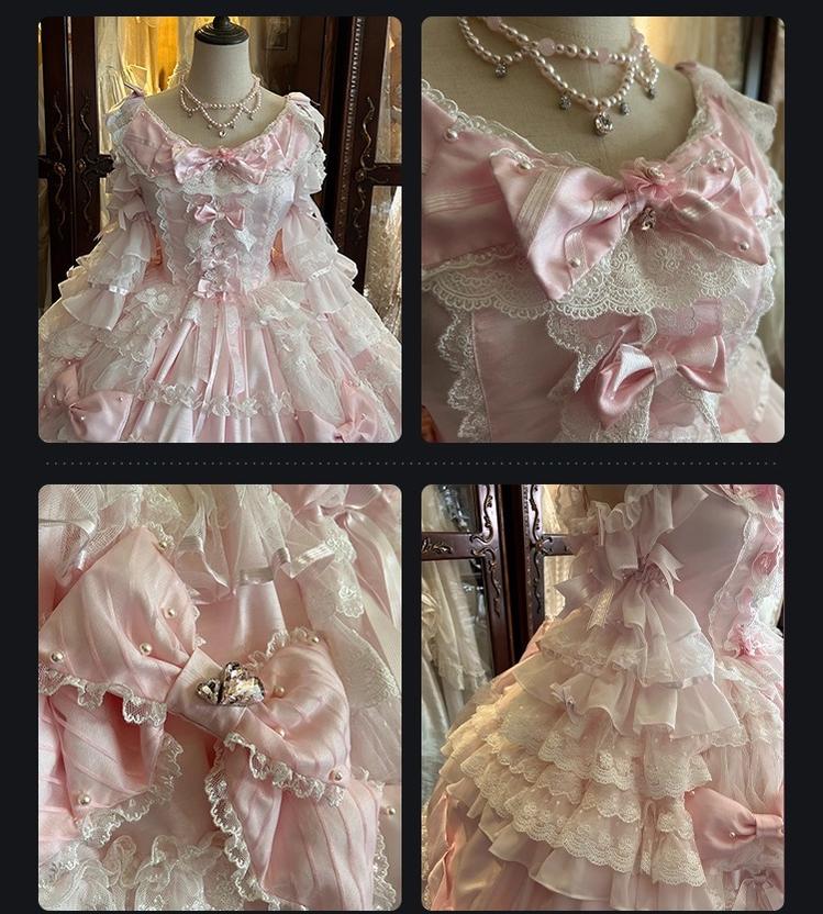 Mengfuzi - Gem Princess - Wedding Sweet Lolita JSK Dress Suit, Side Zipper 44018:792364