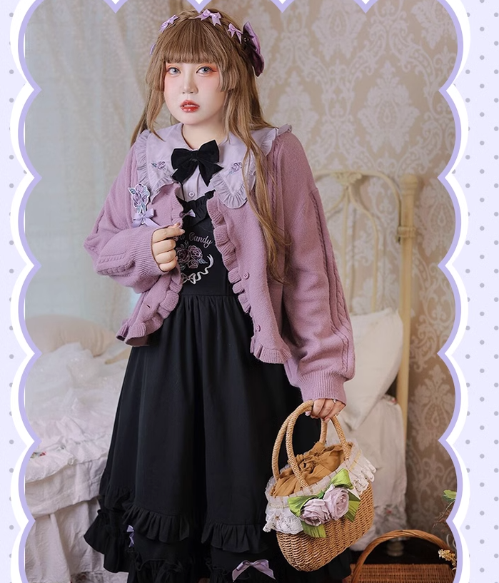 Yingtang - French Rose - Plus Size Lolita Dress Winter Lolita Sweater Set