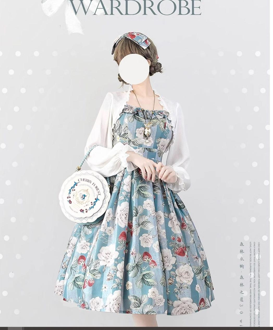 Forest Wardrobe~Forest Basket 3.0~Vintage Lolita JSK Dress Summer Thin Dress 15766:466142
