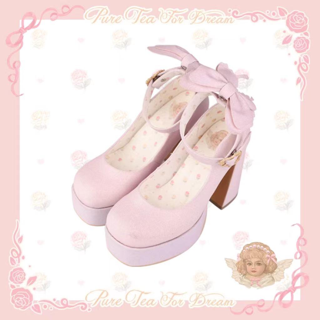 Pure Tea For Dream~Untouchable Butterfly~Elegant Lolita Heels Lolita Shoes PU Shining Platform (34 35 36 37 38 39 40 41) 32642:388288