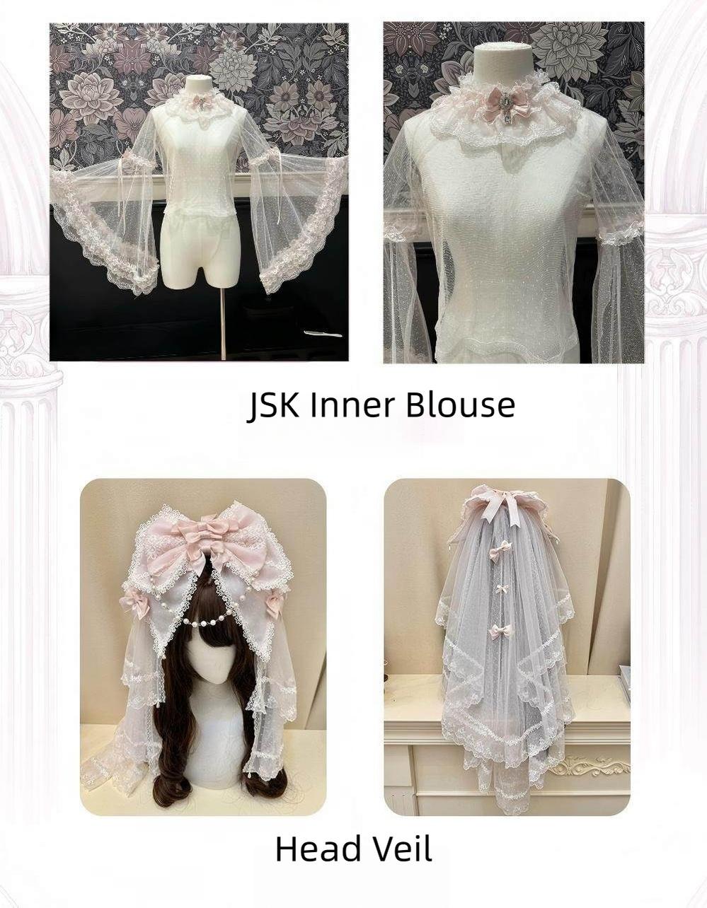 Eden - Classic Lolita Gorgeous JSK & OP, Angel Bear Print Dress (2XL L M S XL) 44646:816964