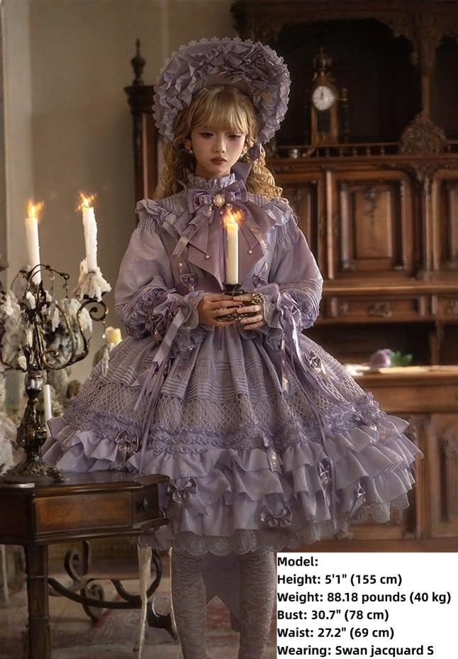 Forvever Purple - Purple Classic Lolita OP, Boning Corset 44357:806173