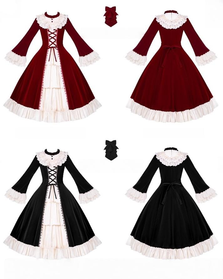 The Nutcracker - Winter Classic Lolita OP Dress, Front Opening 44385:806463