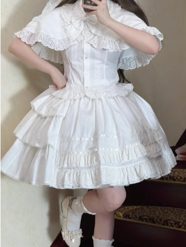 AerialCat - Praying Snowfall - Old School Lolita Skirt Suit Cape Princess Sleeve Shirt 39180:616018