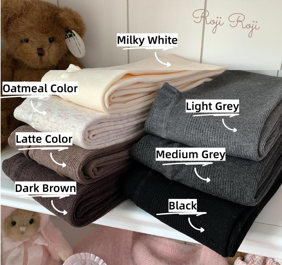 Kawaii Lolita Fleece-Lined Tights, Multiple Colors