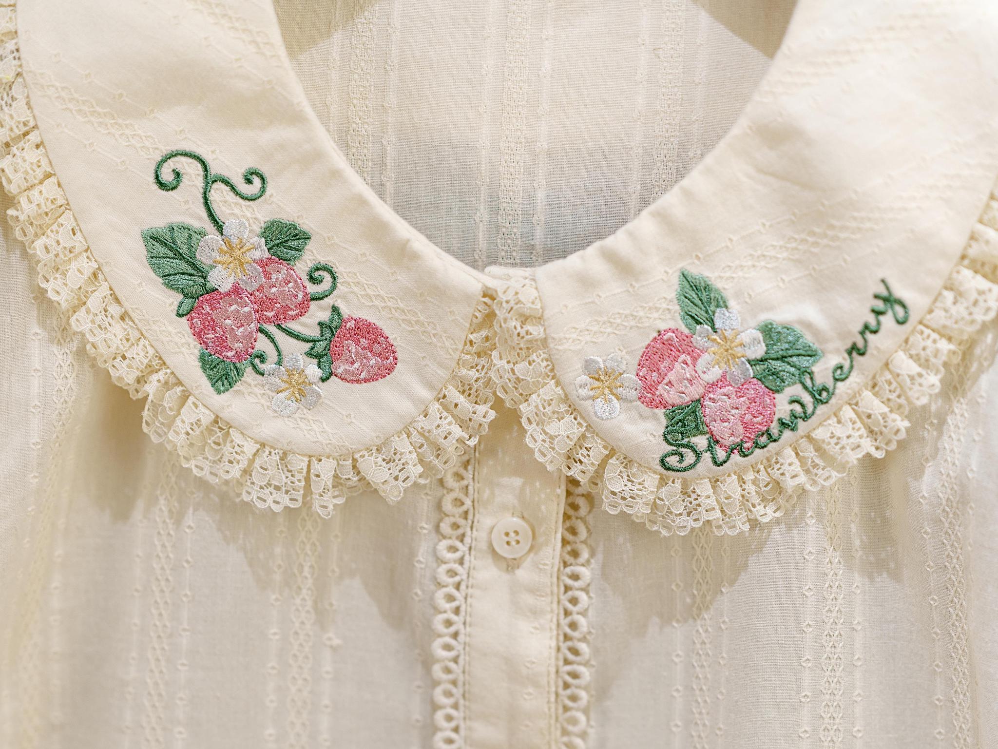Abundant Tea Time - Kawaii Lolita Blouse, Cotton & Embroidery 45002:831038