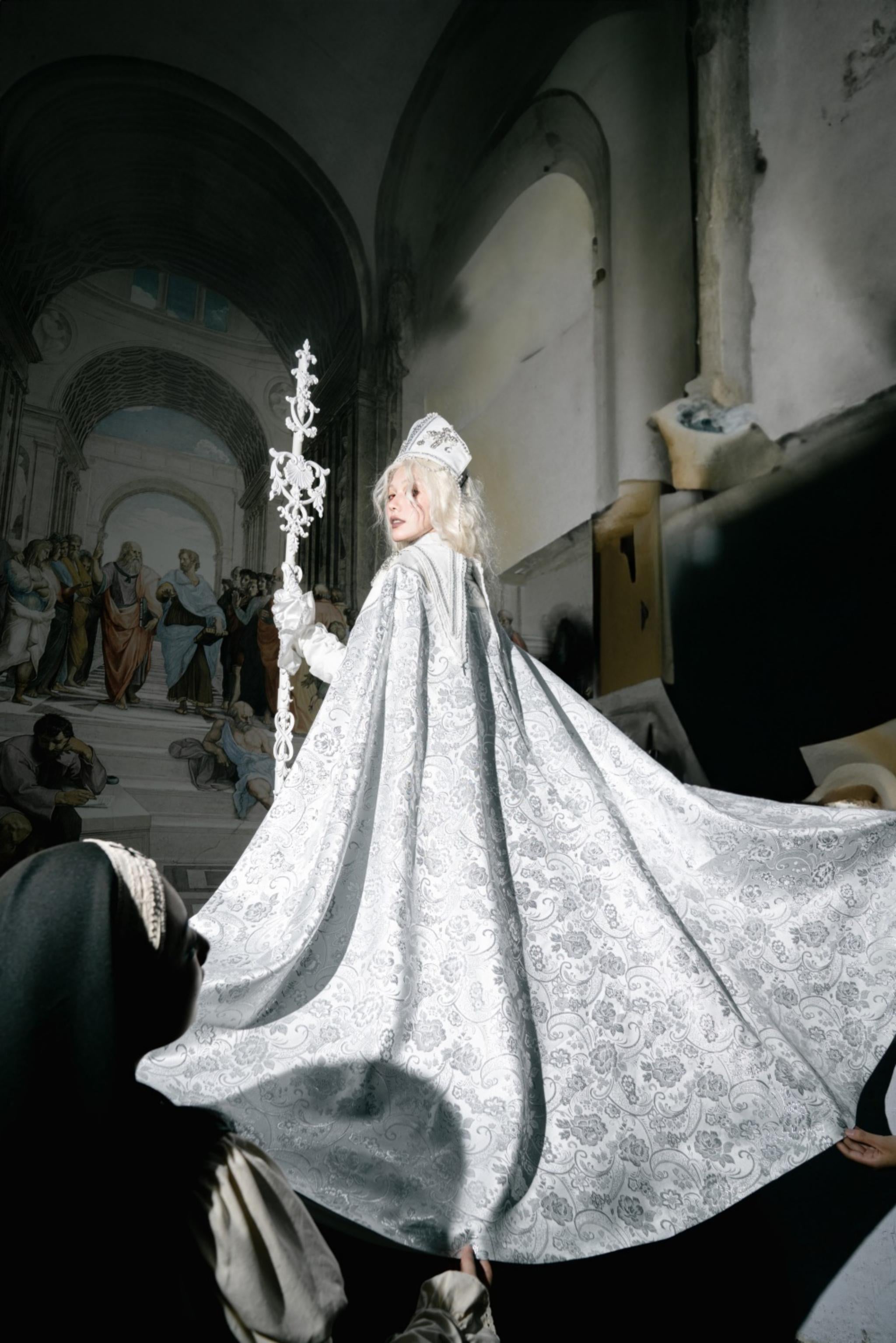 LeMiroir - Moonlit Prayer - Long Nun Lolita Bishop Cape, Cross Details