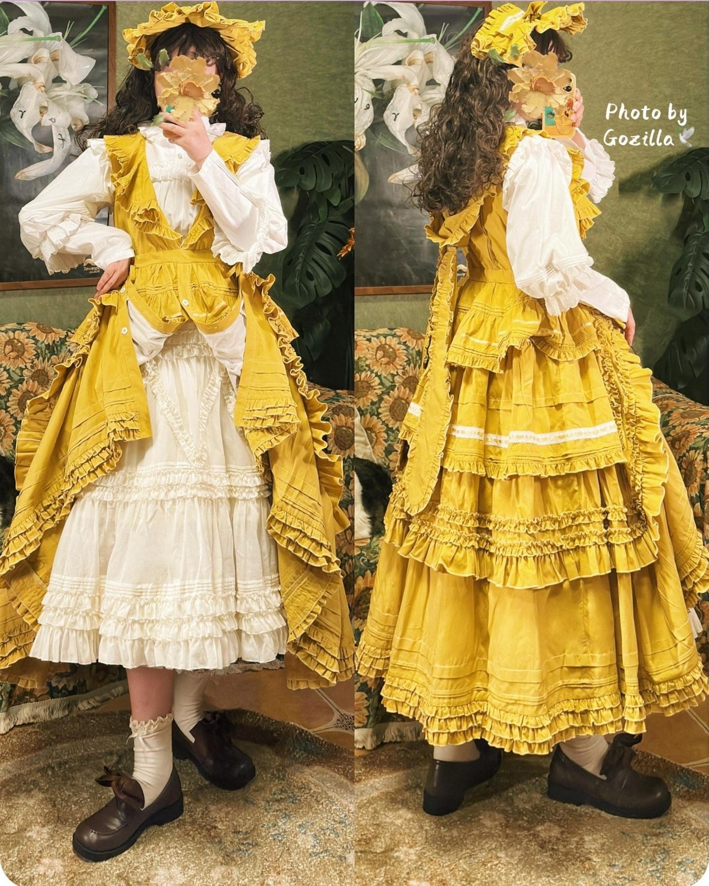 Country Lolita Underskirt, Cotton & Tiered Ruffles
