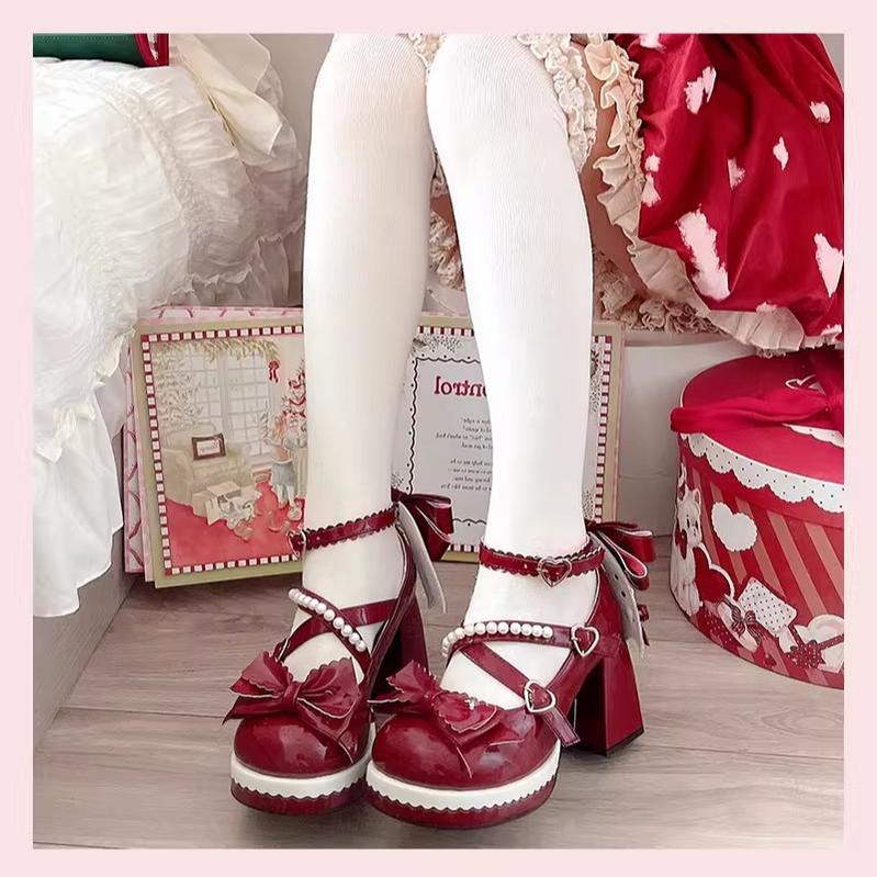 Witch's Night - Crush Complex - Sweet Lolita Heel Shoes, Pearls & Bows 43746:784526