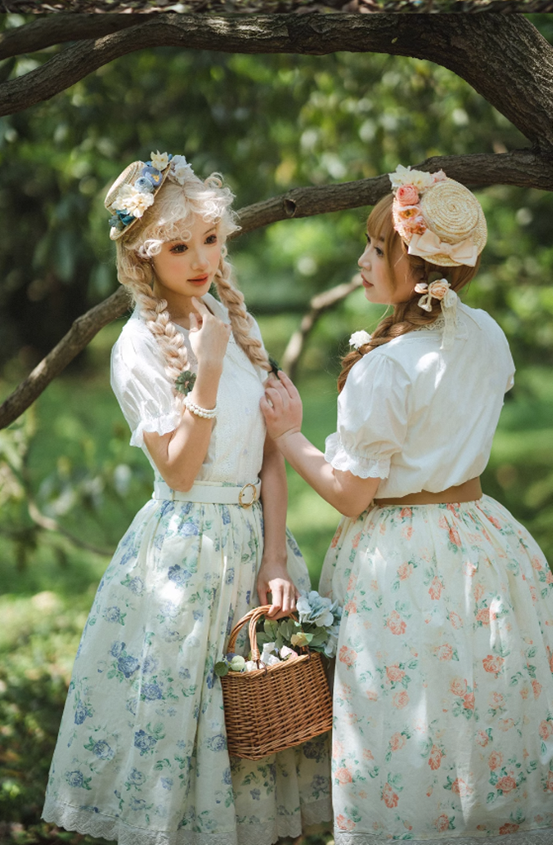 Miss Point - Customized Vintage Sweet Elegant Rose Skirt