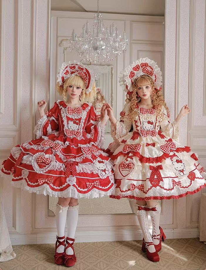 IP Collaboration Sweet Lolita OP Dress, Kitty Details