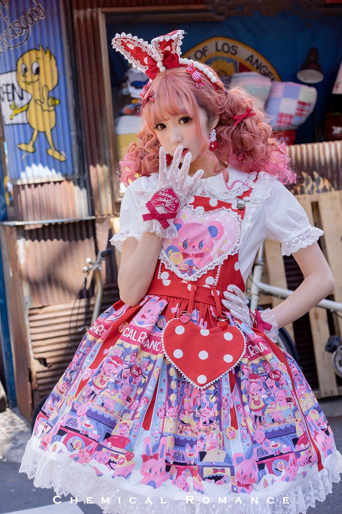 Chemical Romance~Sweetheart Doll Machine~Sweet Lolita Printed Salopette