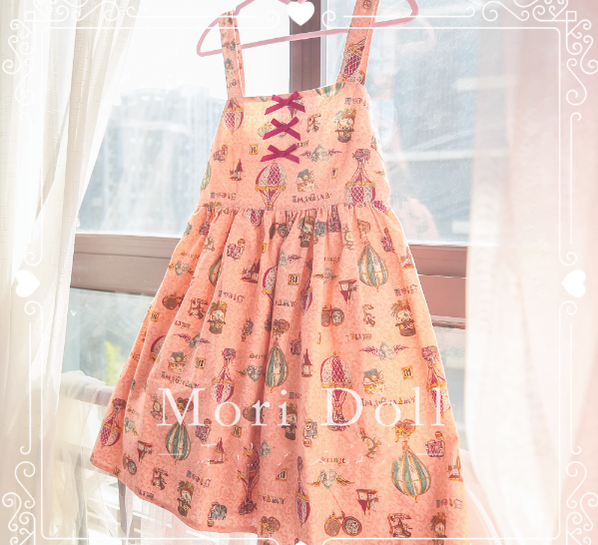 Mori Doll - Daily Lolita Colorful Patterns JSK Multicolors S pink balloon print
