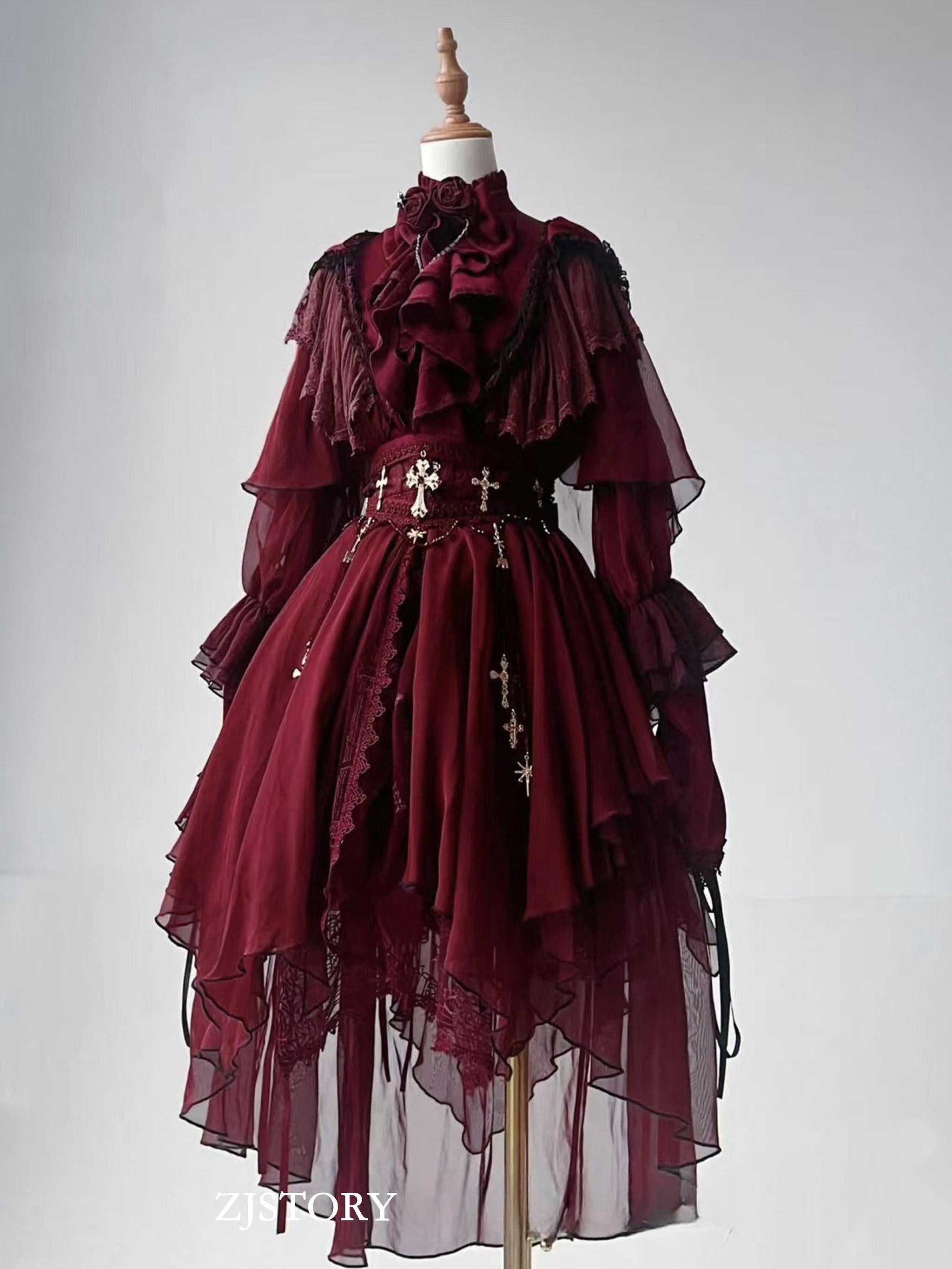 ZJstory~Gothic Lolita Cape Long-sleeved Shawl with Detachable Hood 42129:734266