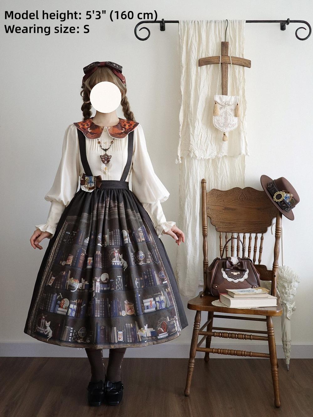 Miss Point - German Bookshelf - Classic Lolita SK, Detachable Suspenders 44026:791887