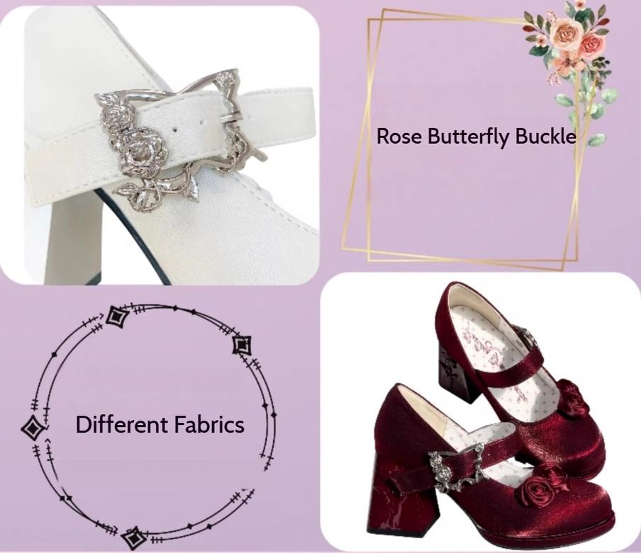 Dreamland~Wanxiang Cycle~Elegant Lolita Heel Shoes with Embossed Rose 42471:741402