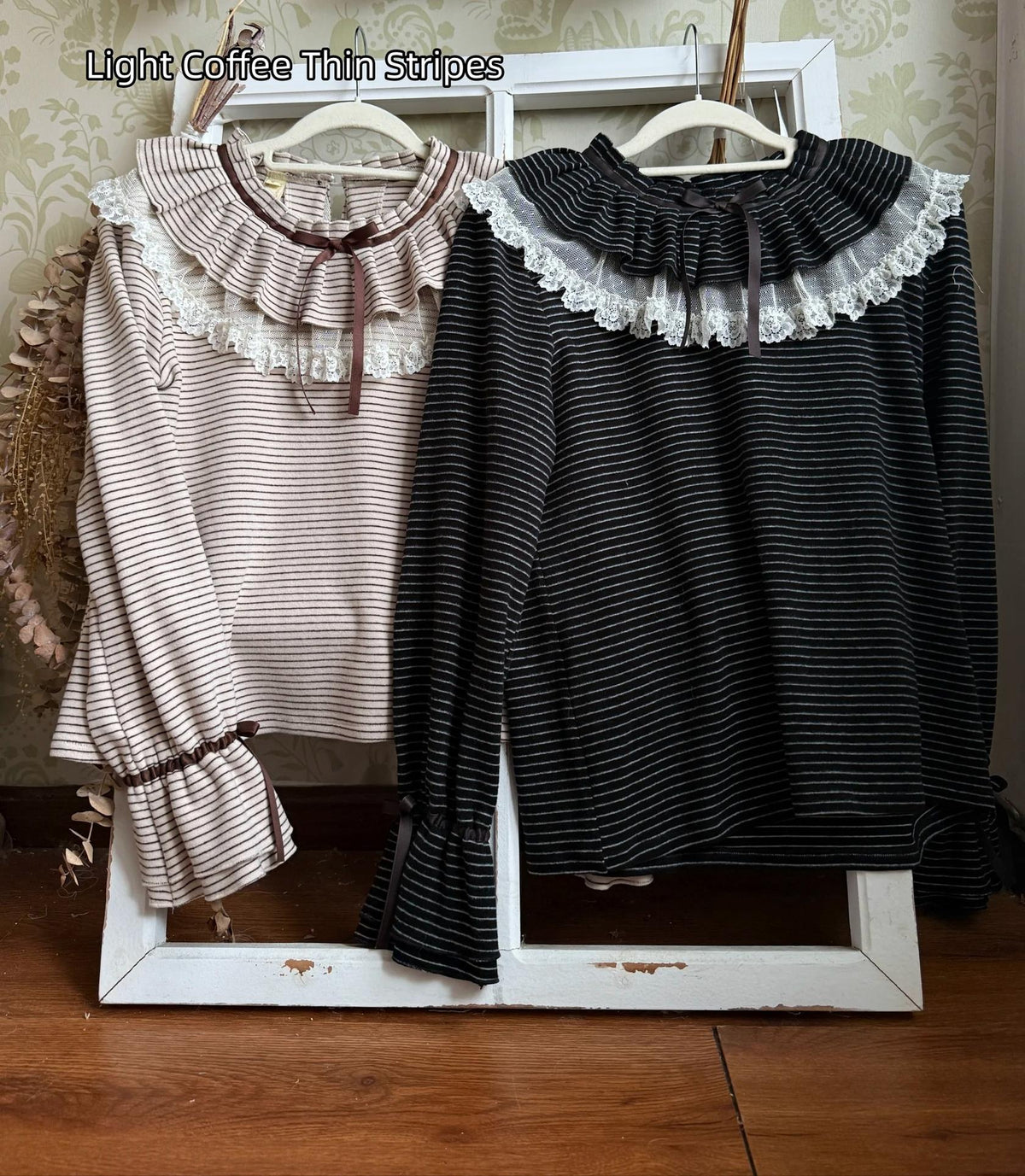 Himawari - Sweet Lolita Long Sleeve Blouse, Tiered Ruffle Collar (L M S) 45973:870488