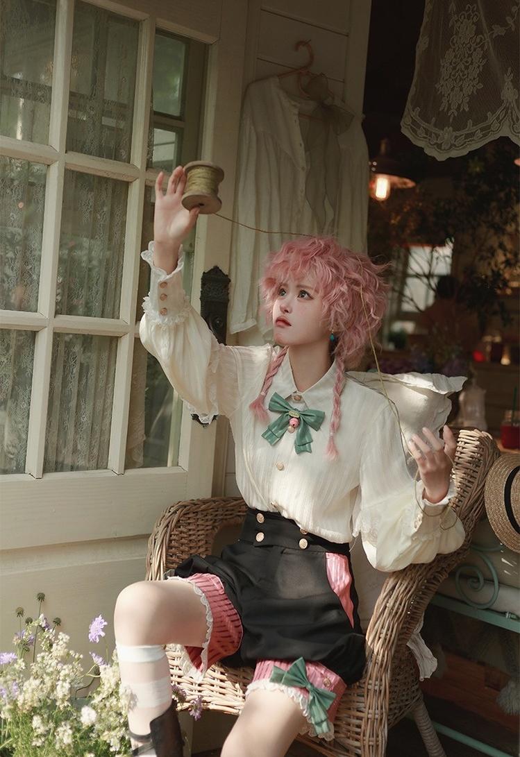 CastleToo - Candy Shop - Ouji Lolita Vest Outfit With Patchwork Design/Bow Details