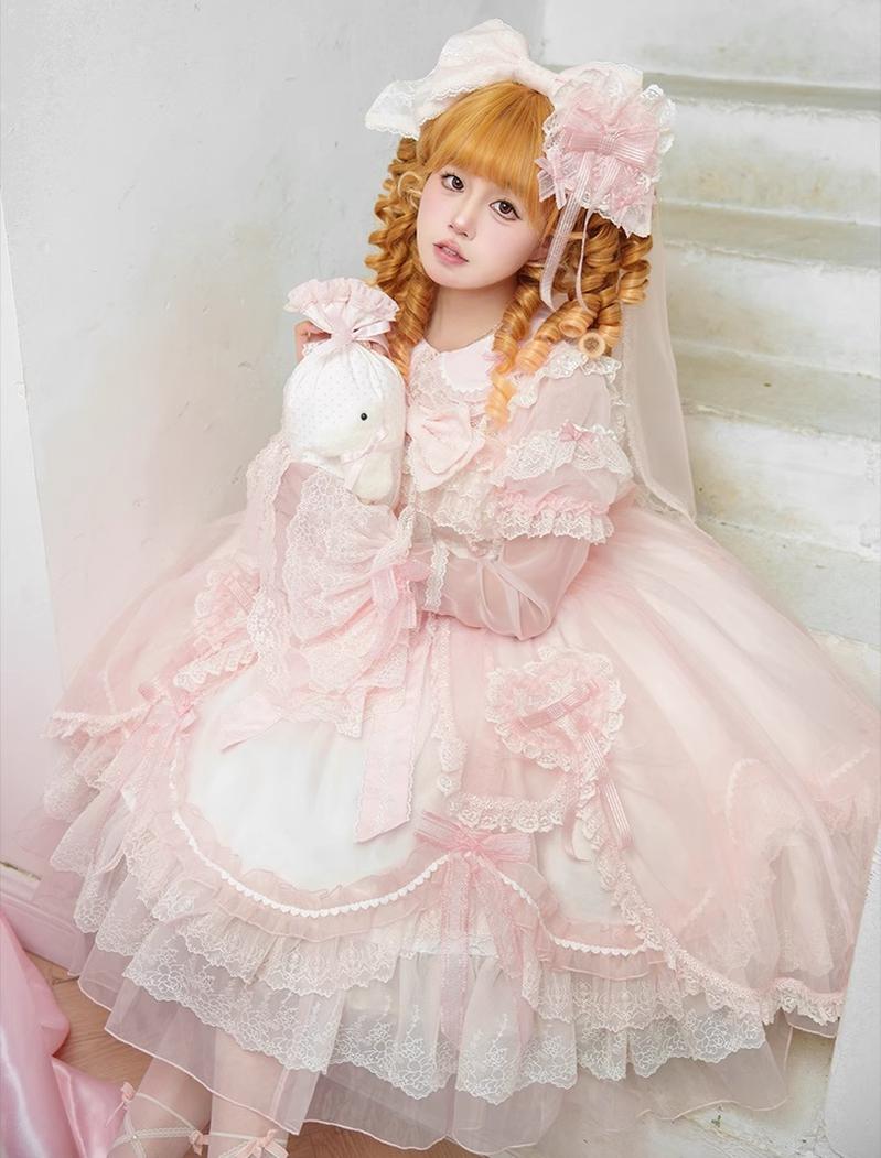 Mewroco - Candy Flavor - Gorgeous Sweet Lolita Dress, Lace & Petal Hem 43711:783685