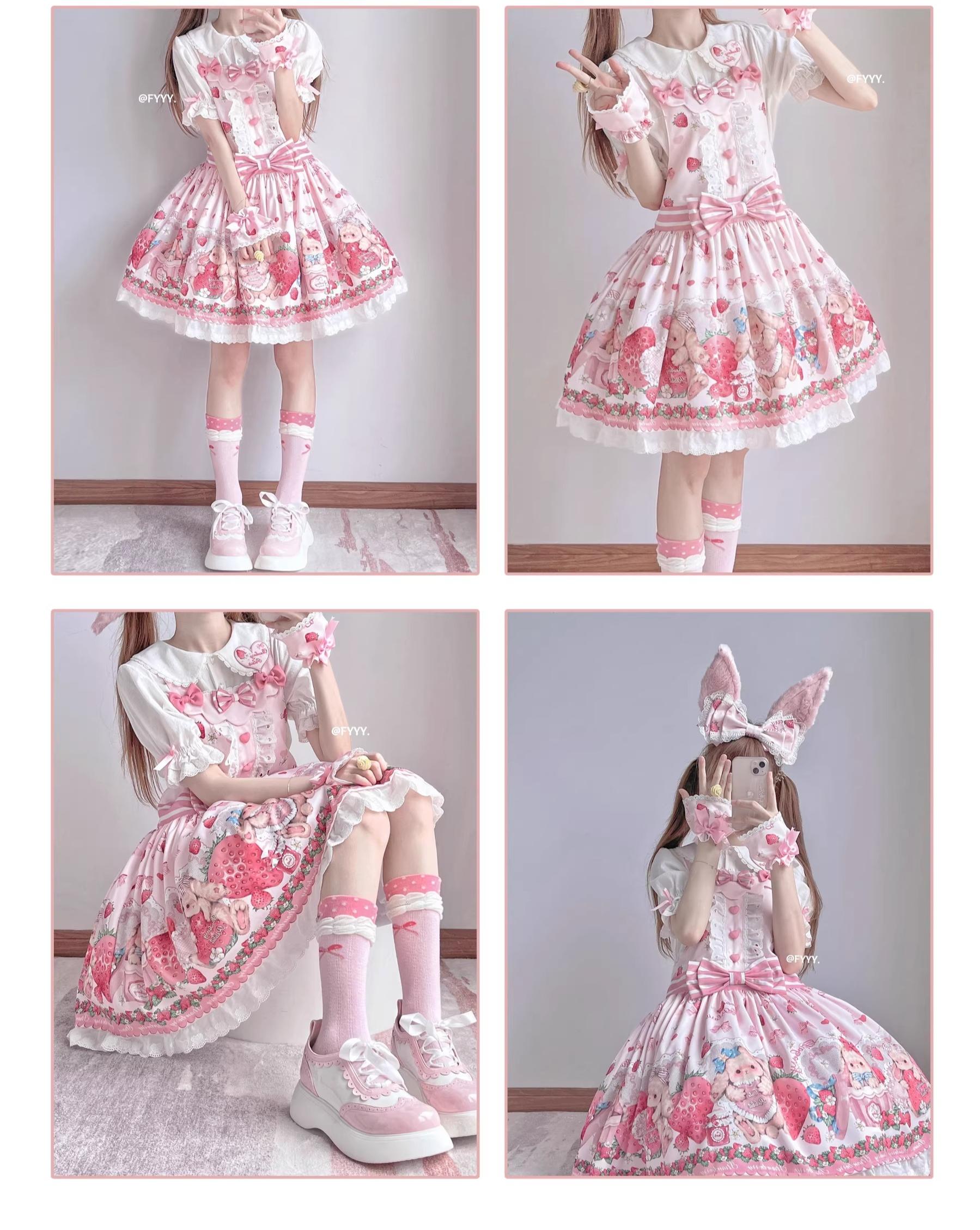 Rabbit Berry Gift Box - Sweet Lolita Cotton Shirt, Peter Pan Collar 44491:810974