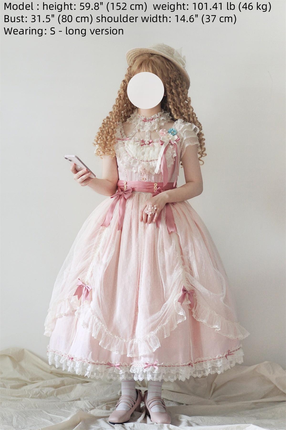 Uncle's Workshop - Fluttering Cherry Spring Strings - Cotton Sweet Lolita JSK Dress 42196:776806