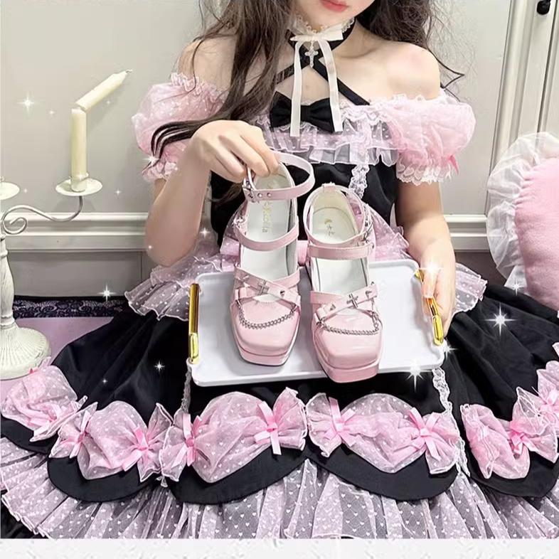 The night of the witch Lolita - Punk Lolita Heels Y2K Elegant Lolita Shoes