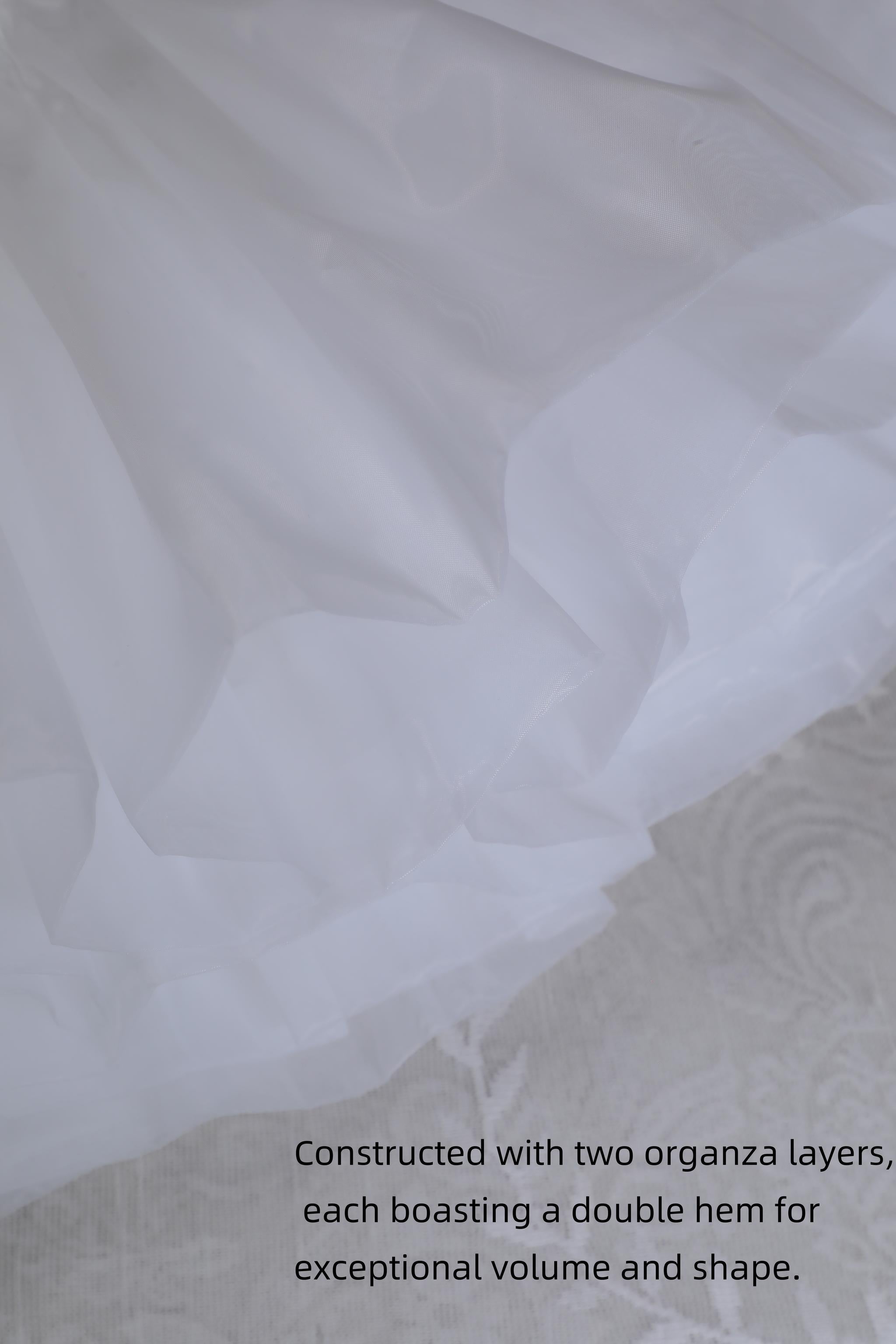 Noloria - White Puffy Lolita Petticoat, 17.7" (45 CM), Cotton Lining
