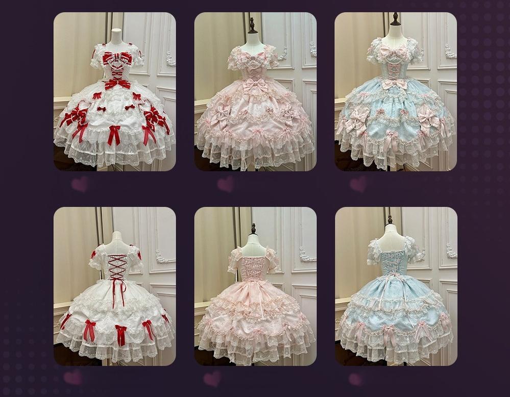 Showa Doll SP - Sweet Lolita Wedding OP Dress, Layered Hem
