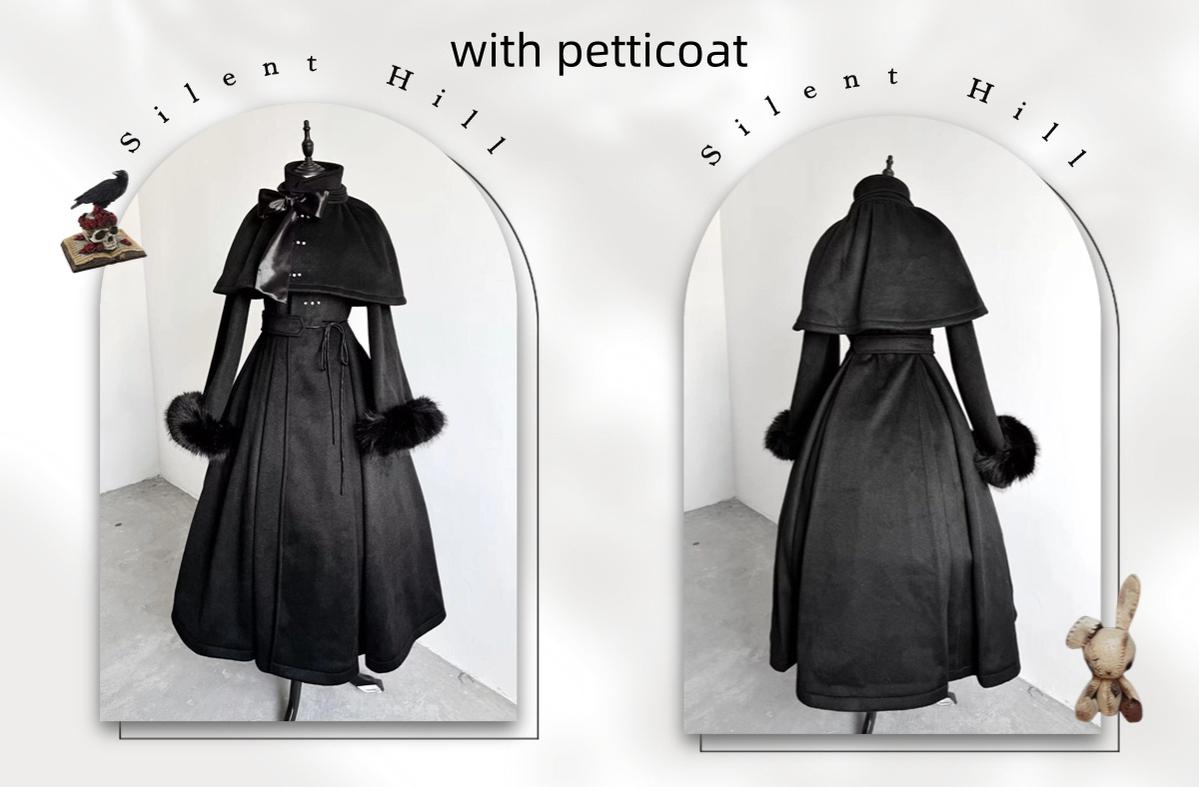 The Original Witch - Silent Hill - Winter Long Gothic Lolita Coat, Detachable Cape 43932:790205