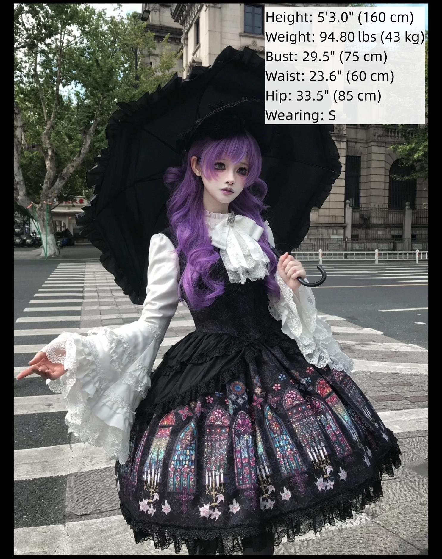 Gothic Lolita JSK Dress & Blouse Set, Stained Glass Print 45793:862657