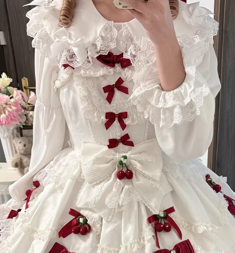 Creamy Candy - Ruffled Hem Sweet Lolita Blouse, Peter Pan Collar