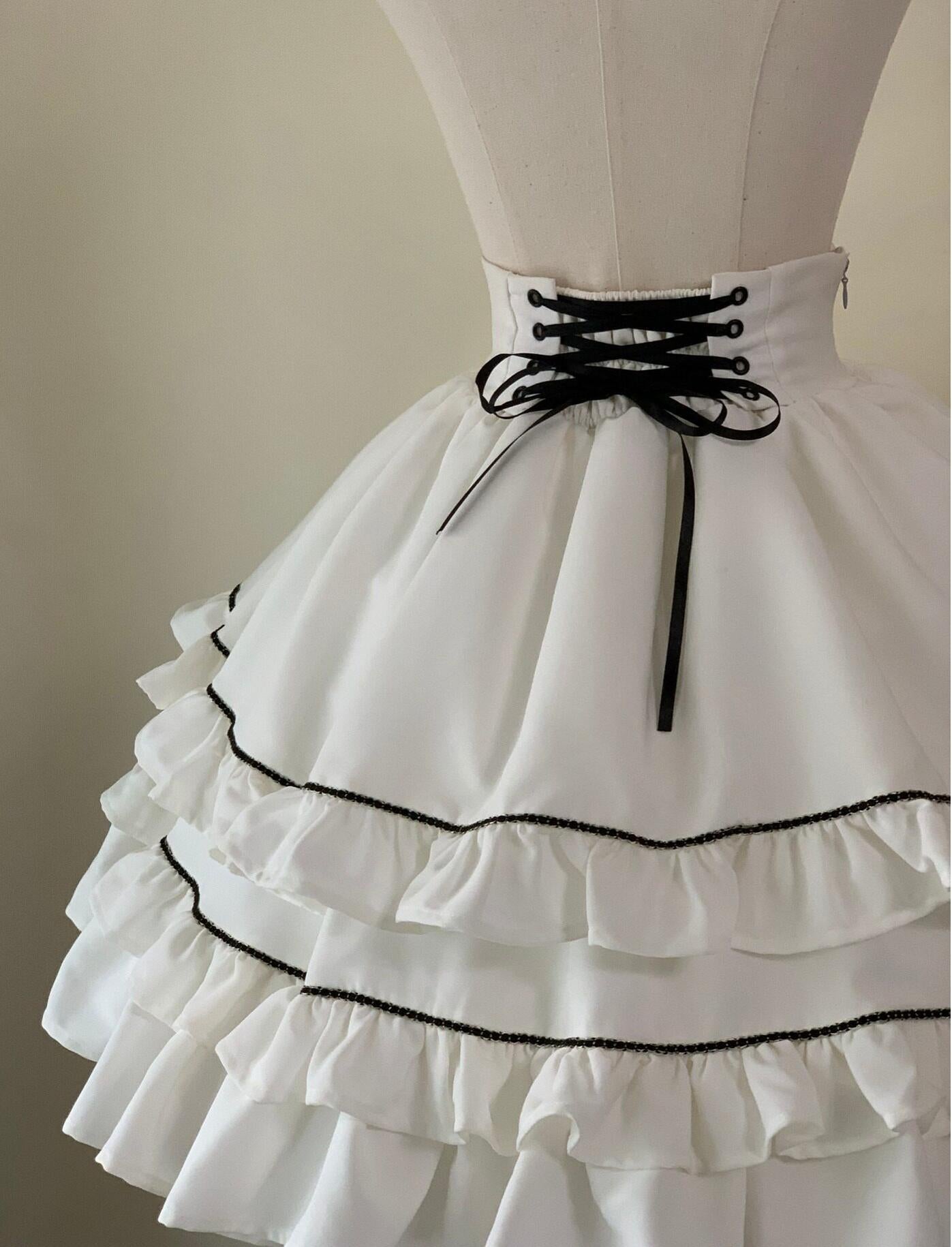 Fallen Moon Code - Retro Military Lolita Capelet-Sleeve Set: Vest, Skirt & Pants