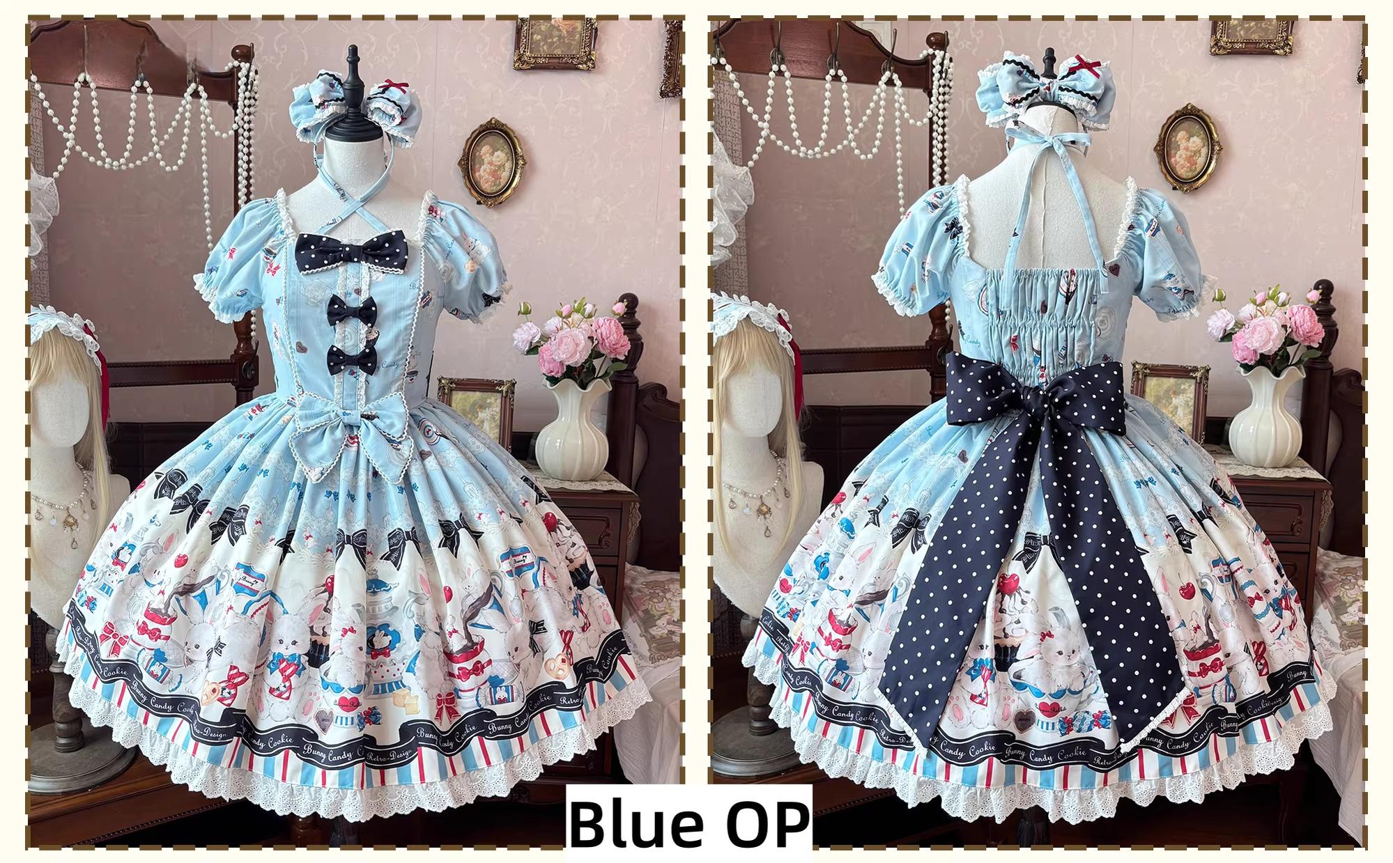 Myth Rabbit Tea Party - Sweet Lolita Dress Set, Bunny Print JSK 44460:809447