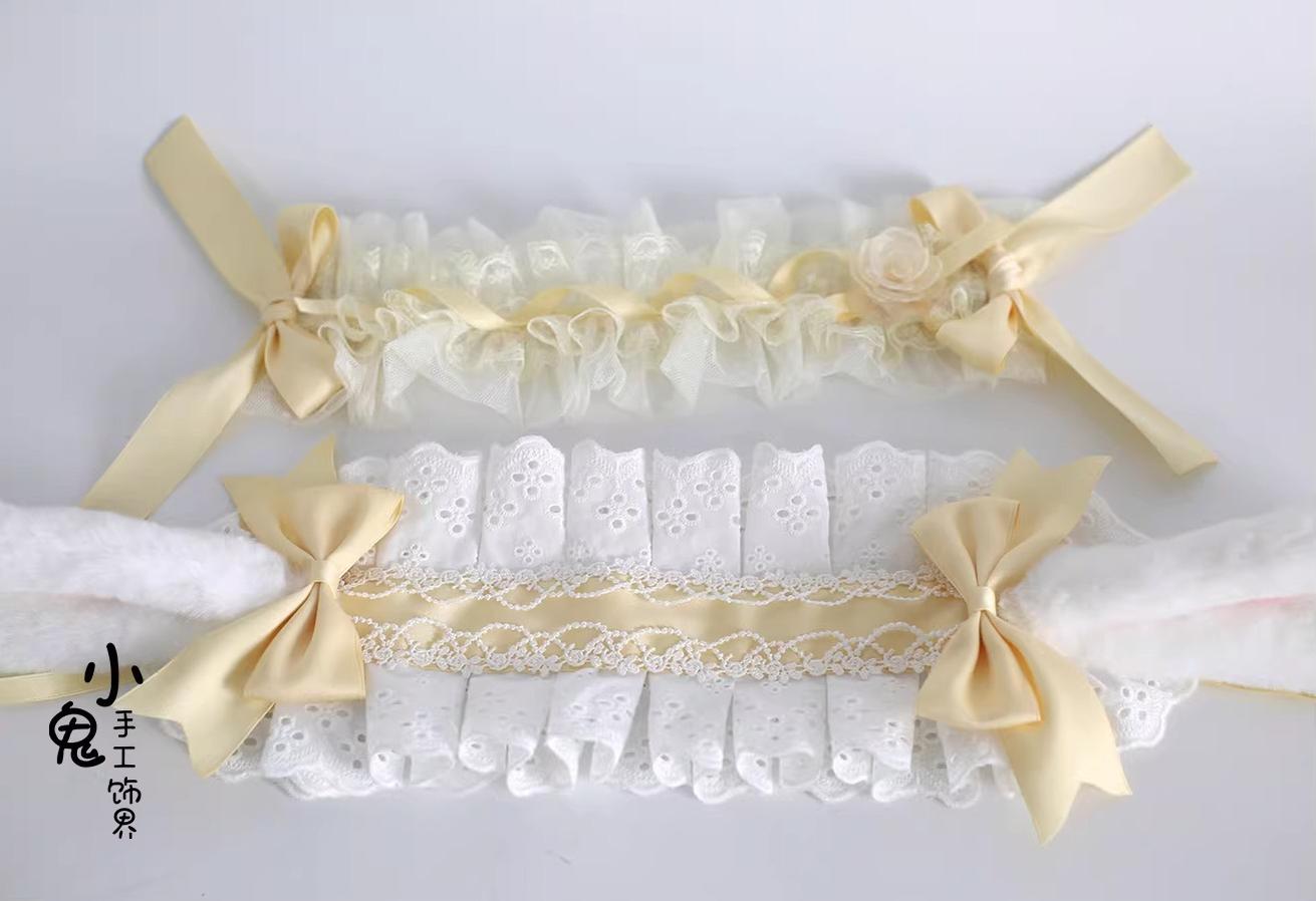 Lace Lolita Hairband, 2-in1 Bunny Ear Hairband