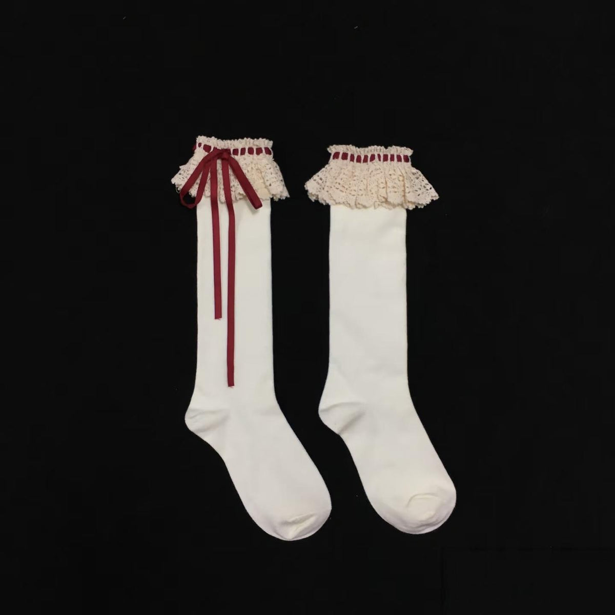 Old Rose Garden - Old School Lolita Floral Print Headdress & Socks 45981:870423