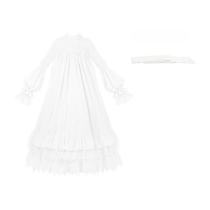 Dawn Bell & Dusk Song - Gothic Lolita Velvet OP Dress, Back Zipper (L M S) 44610:814188