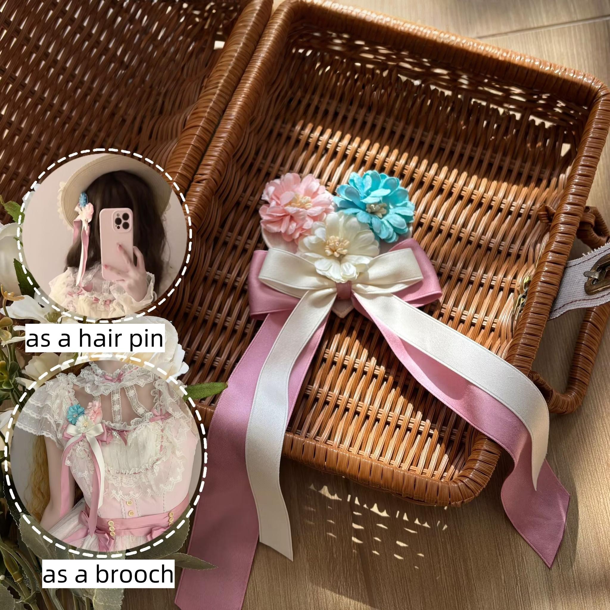 Uncle's Workshop - Fluttering Cherry Spring Strings - Cotton Sweet Lolita JSK Dress (L M S) 42196:776810