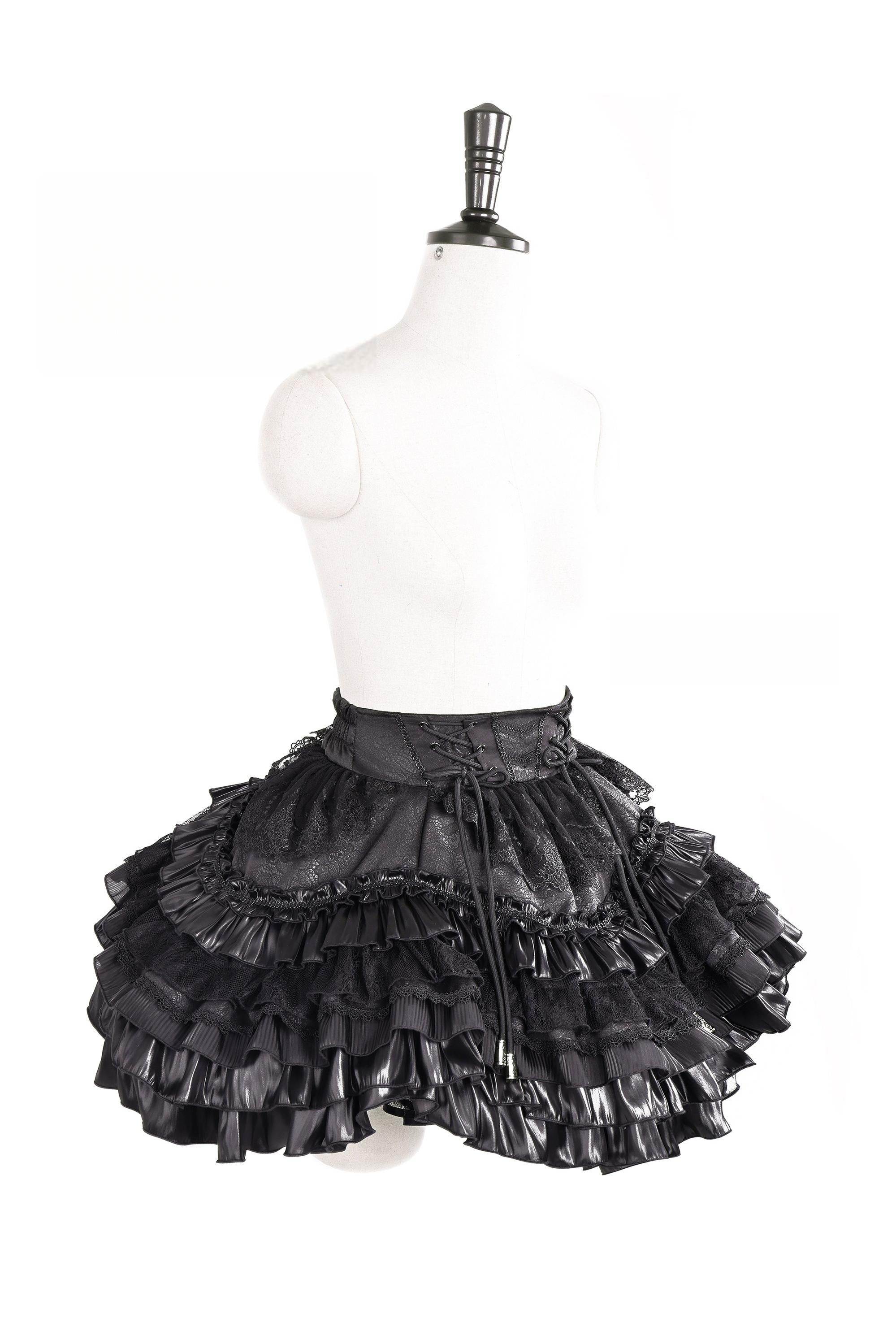 Holic - Gothic Lolita High-low Hem Vest, Tiered Hem Skirt 44877:824767
