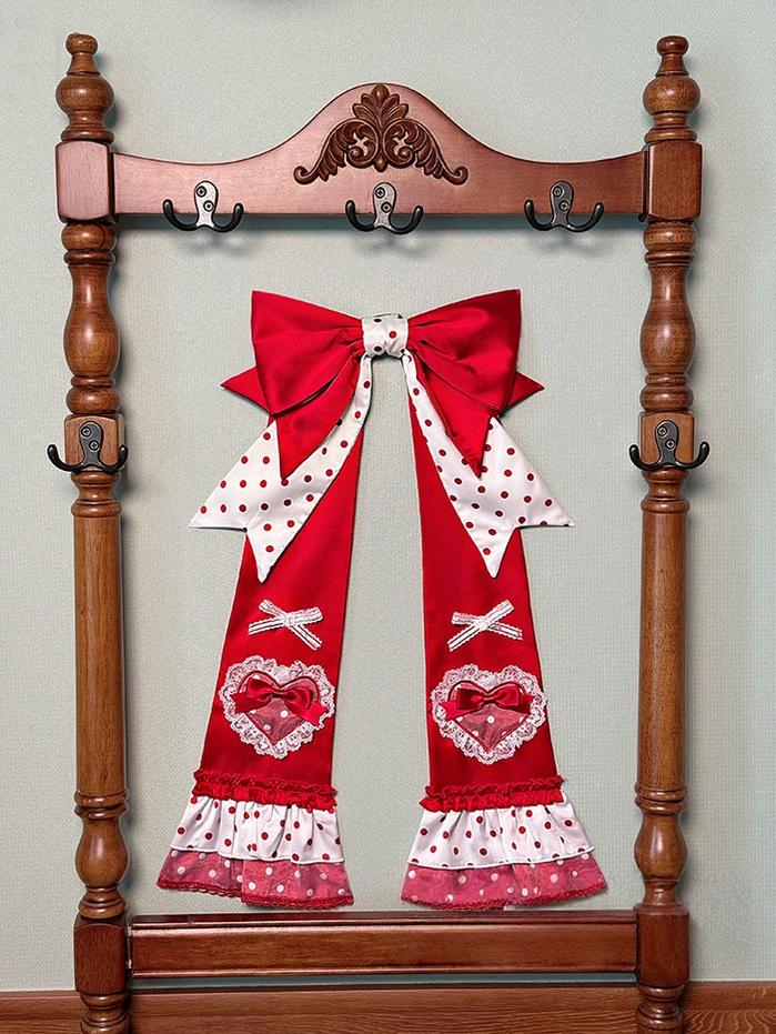 Shuang Sheng Xiao Xiong - Bite The Cake - Sweet Lolita Accessories, Red & White Polka Dots 43602:781271