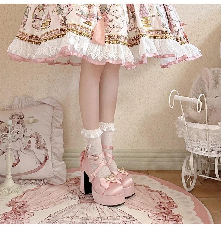 Cheesecake - Mousse Heart - Sweet Lolita High Heel Shoes Mary Jane Love Heel Shoes