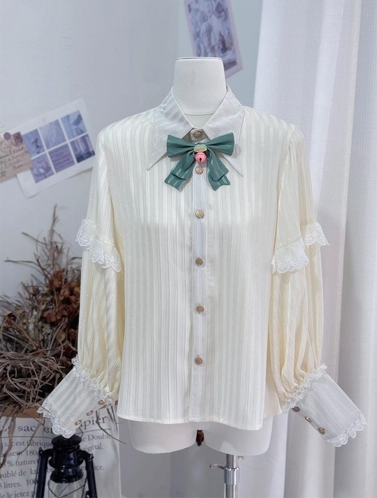 CastleToo - Candy Shop - Ouji Lolita Vest Outfit With Patchwork Design/Bow Details Shirt + A Bowtie F