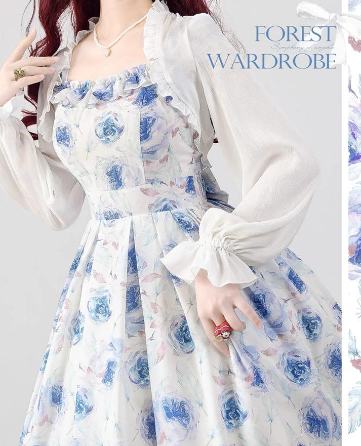 Forest Wardrobe - Forest Basket 3.0 - Vintage Lolita JSK Dress Summer Thin Dress